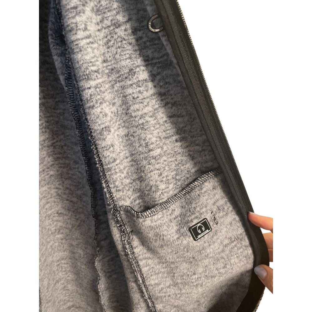 Womens Kenneth Cole Reaction Marled Gray Longl Zip-Up Hoodie XL Comfort Warm Uti - Picture 6 of 7